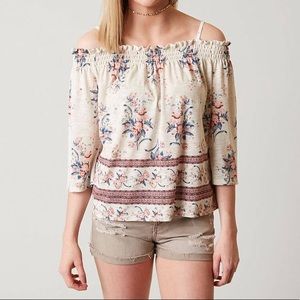 Jolt Floral Cold Shoulder Top